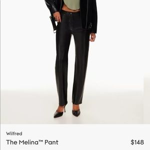 Aritzia Black Vegan Leather Pant